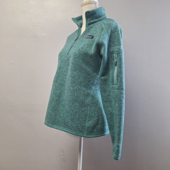Patagonia Quarter Zip Pullover Womens M Sweatshirt Gorp Core Teal Blue Fleece - Picture 7 of 9